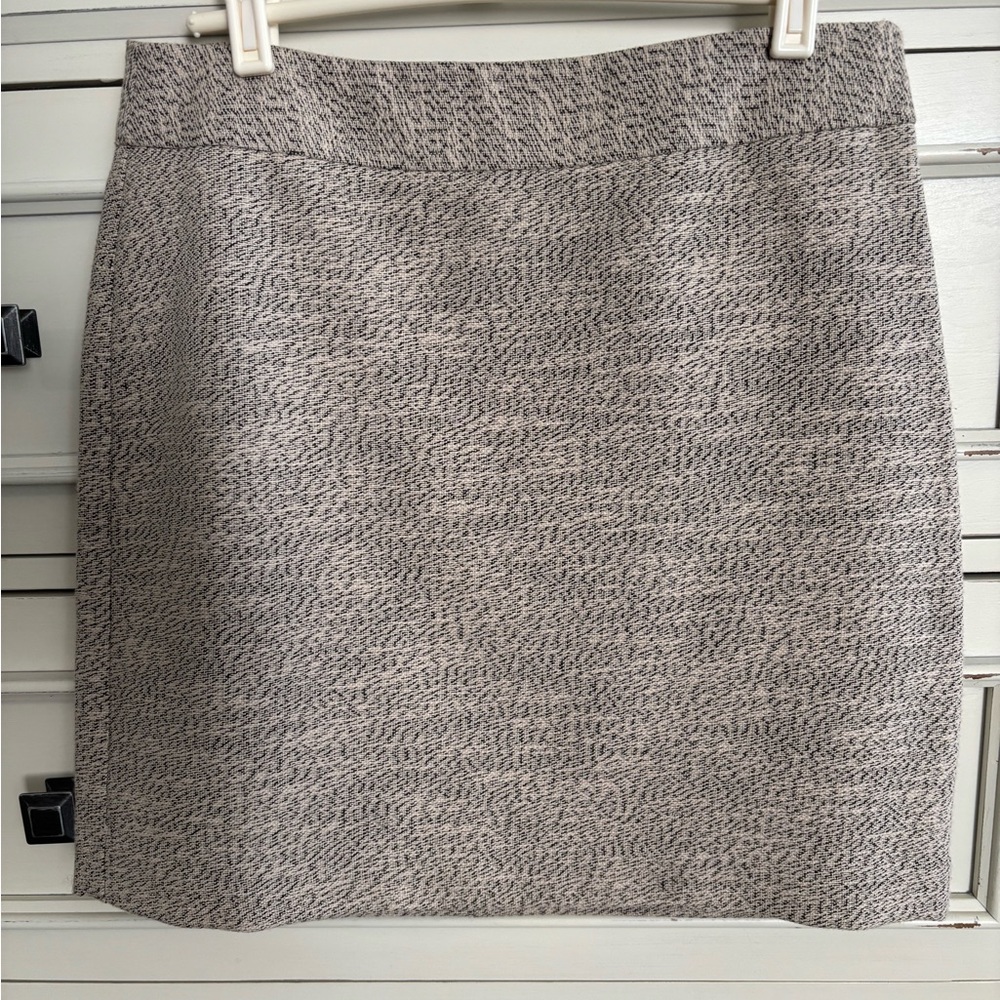 Ann Taylor Loft Gray Cream Women's Skirt Mid Length Dressy Business Casual 4